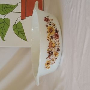 Fire King Autumn Flowers Casserole Dish